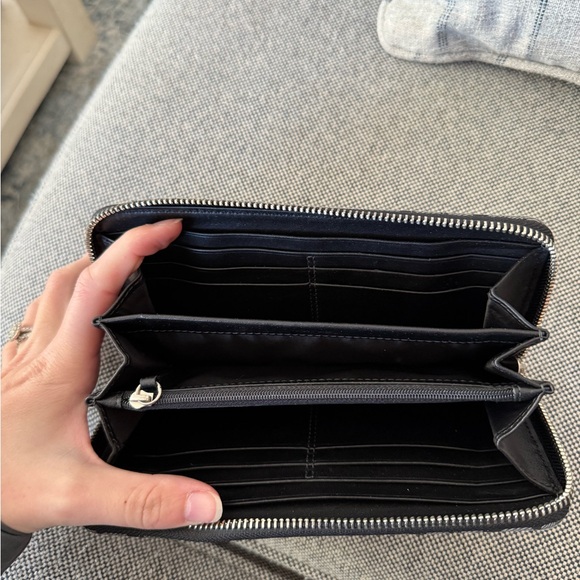 Coach Monogram Black and Gray Zip Wallet - Picture 2 of 3